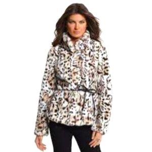 White House Black Market Animal Print Faux Jacket